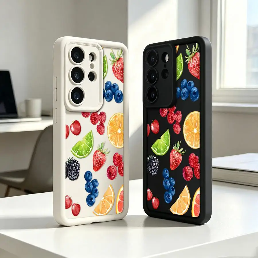 Phone Cover Case for Samsung Galaxy S26 S25 S20 FE S21 Note 20 Ultra S24 ultra S23 S22 Plus Creative Cartoon Fruit