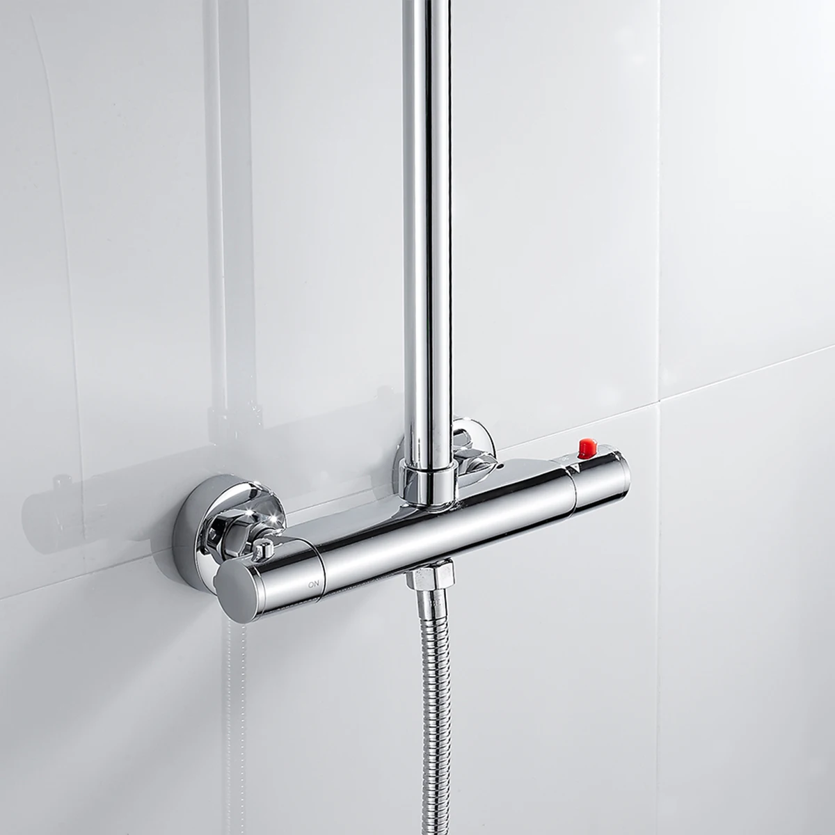 Thermostatic Shower Mixer Bar Wall Mounted Shower Mixer Tap Hot Cold Water Mixer Valve Anti-Scald Shower Valve Diverter