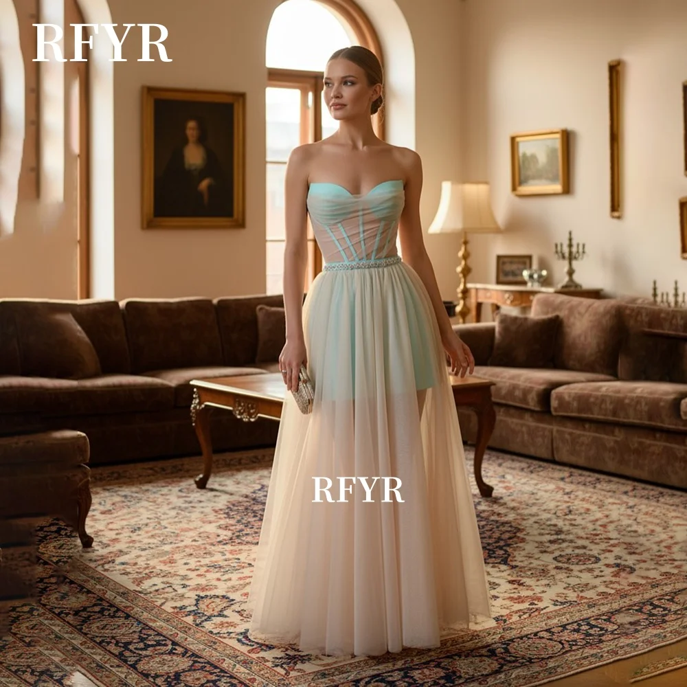

RFYR Sweetheart Prom Dress A Line Party Dress Fish Bones Evening Gowns Princess Elegant Celebrity Dress vestidos Customized