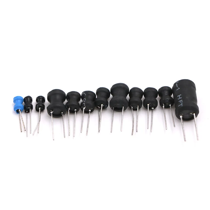 145PCS Boxed High‑Current Vertical Through‑Hole Inductor Kit, Two‑Pin Drum Core Inductor Assortment Set