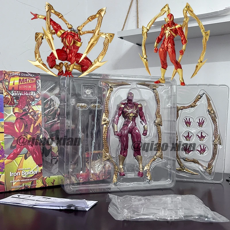 

2024 New Kaiyodo Iron Spiderman Action Figurine Amazing Yamaguchi Animation Figure Pvc Statue Model Decora Toys Collection Gifts