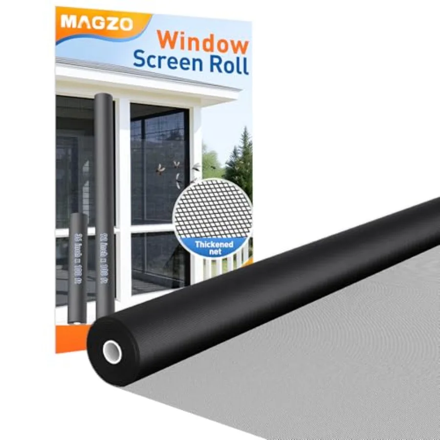 

Сетка для ремонта окон MAGZO, рулон 36 дюймов x 00 футов, сверхпрочная сетка 82 г/м², УФ-стойкая и устойчивая к разрывам, легко режется, для ремонта дверей и террас