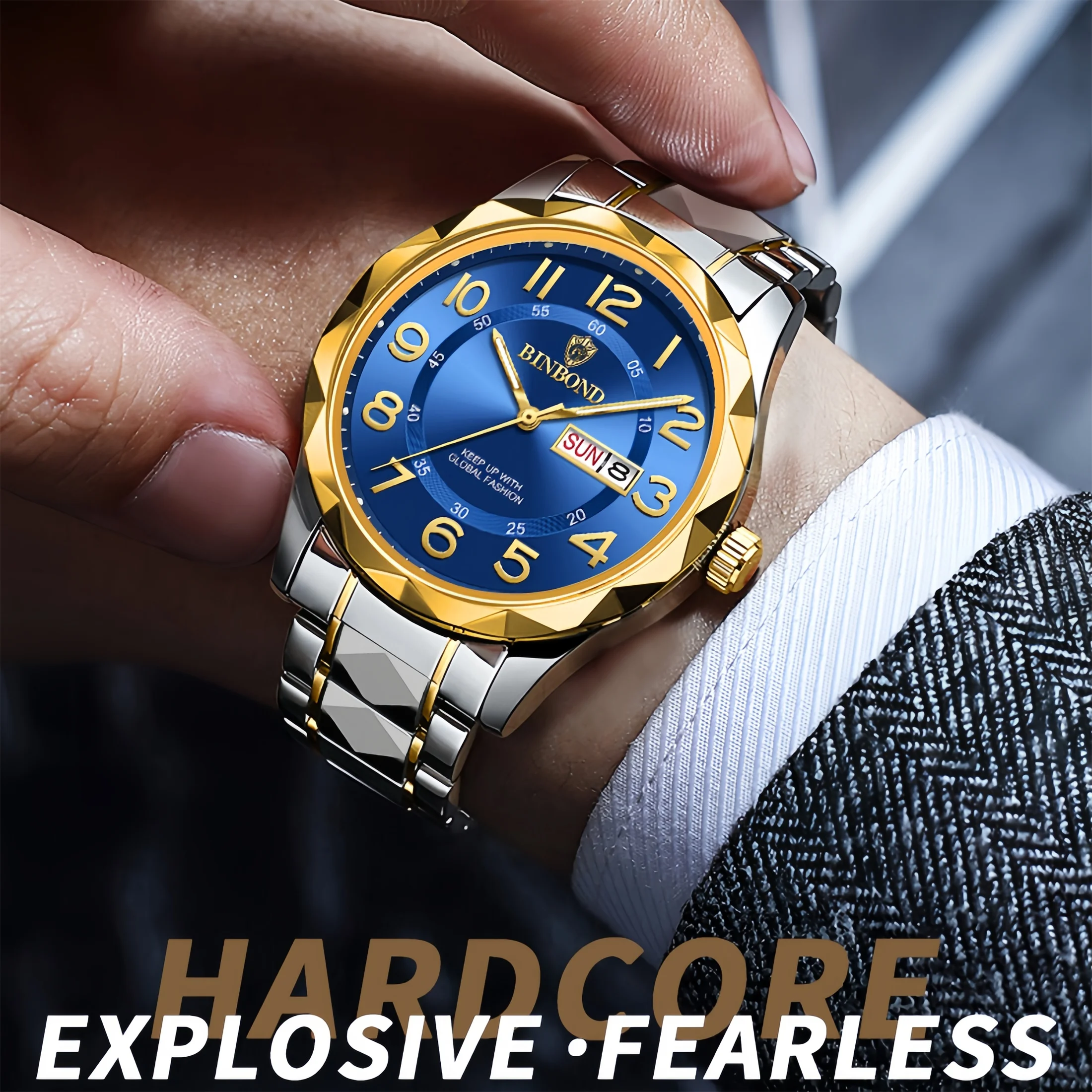 Luxury Men Watches Business Top Brand Man Wristwatch Waterproof Luminous Date Week Quartz Men\'s Watch High Quality+Box 5663