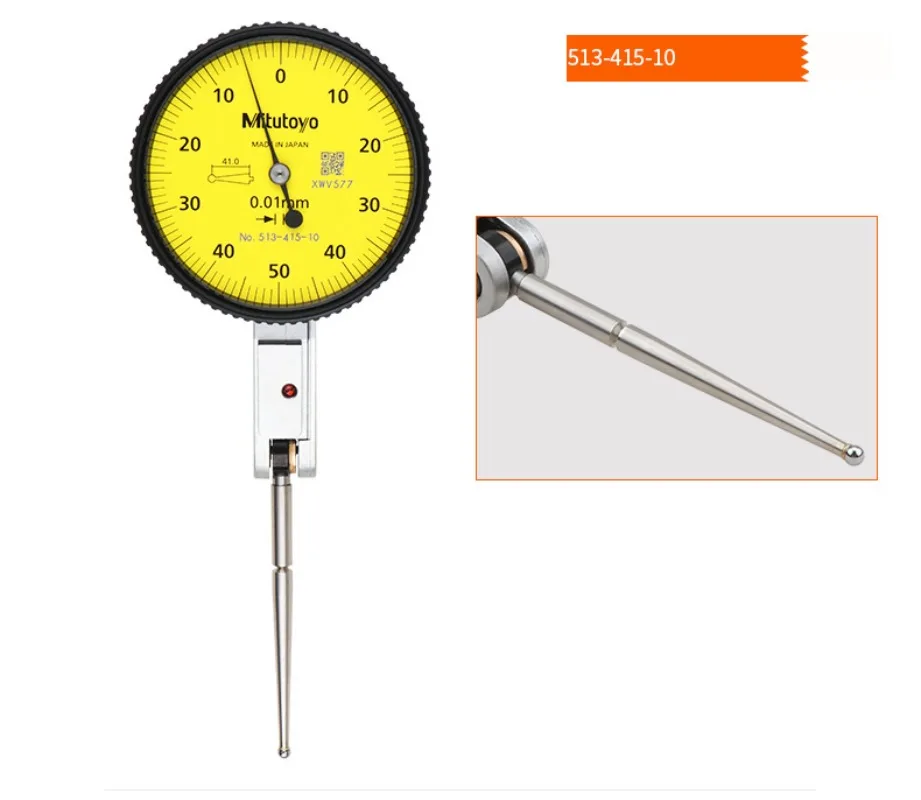 Mitutoyo Long Probe Lever Dial Indicators 513-415-10E TI-123EX Measuring Range 1mm/0.01 0-50-0,513-415-10T,Japan made