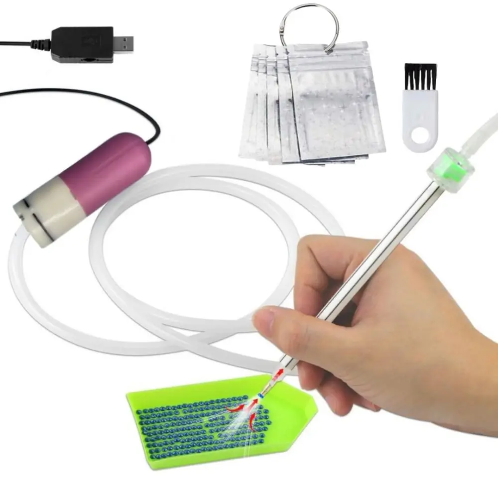 Kit di penne per arte con diamanti sottovuoto fai-da-te Pompe per vuoto regolabili automatiche Penna per trapano per pittura con diamanti Stabile portatile