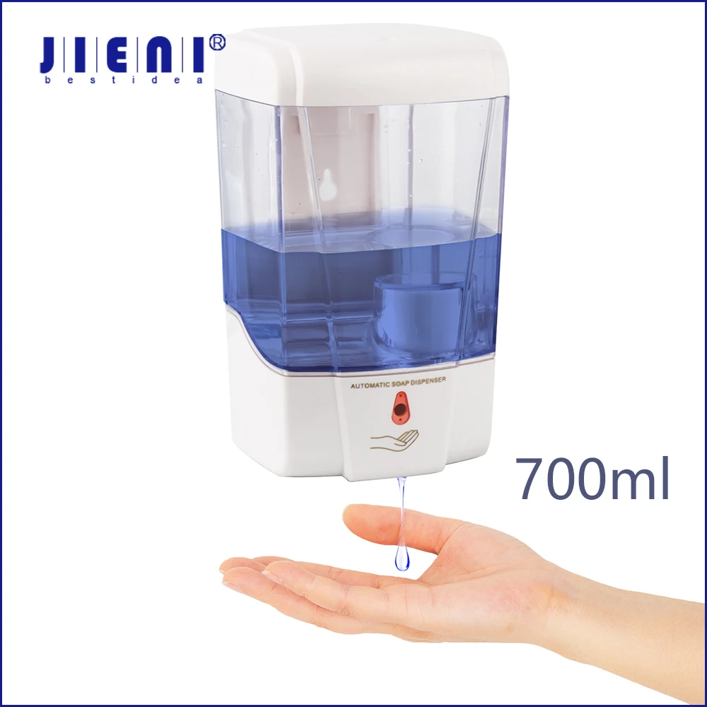 JIENI Automatic Sensor Soap Dispenser ABS Plastici Free Touch Sanitizer Dispenser for Kitchen/Bathroom Wall Mounted