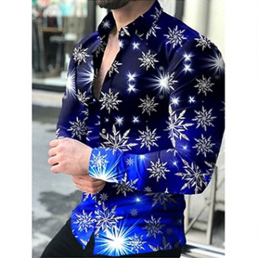 Men's Long Sleeve Shirt Casual All-match Fashion Street Men's Shirt Lapel Single-breasted Long Sleeve Top Men's Clothing