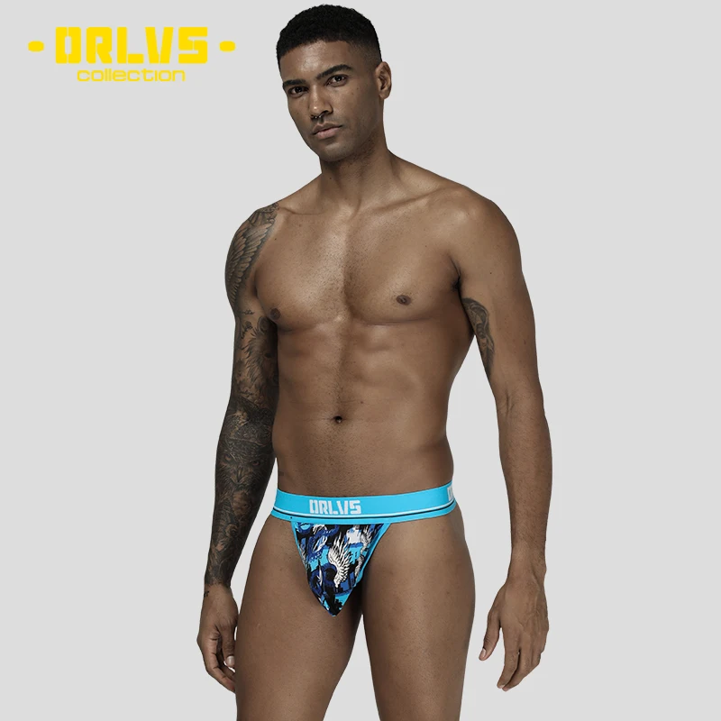 

ORLVS Men's Underwear Men Sexy Briefs Jockstrap Pouch Cuecas Man Cotton Panties Thongs Mesh Underpants Gay Slip Homme Srting