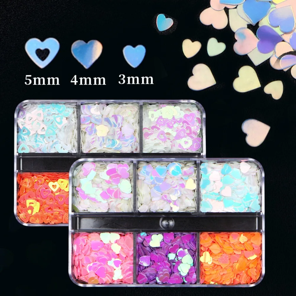 Nail Jewelry Love Heart Nail Sequins Manicure Accessories Mermaid Love Heart Heart Nail Glitter Flakes Japanese Nail Art