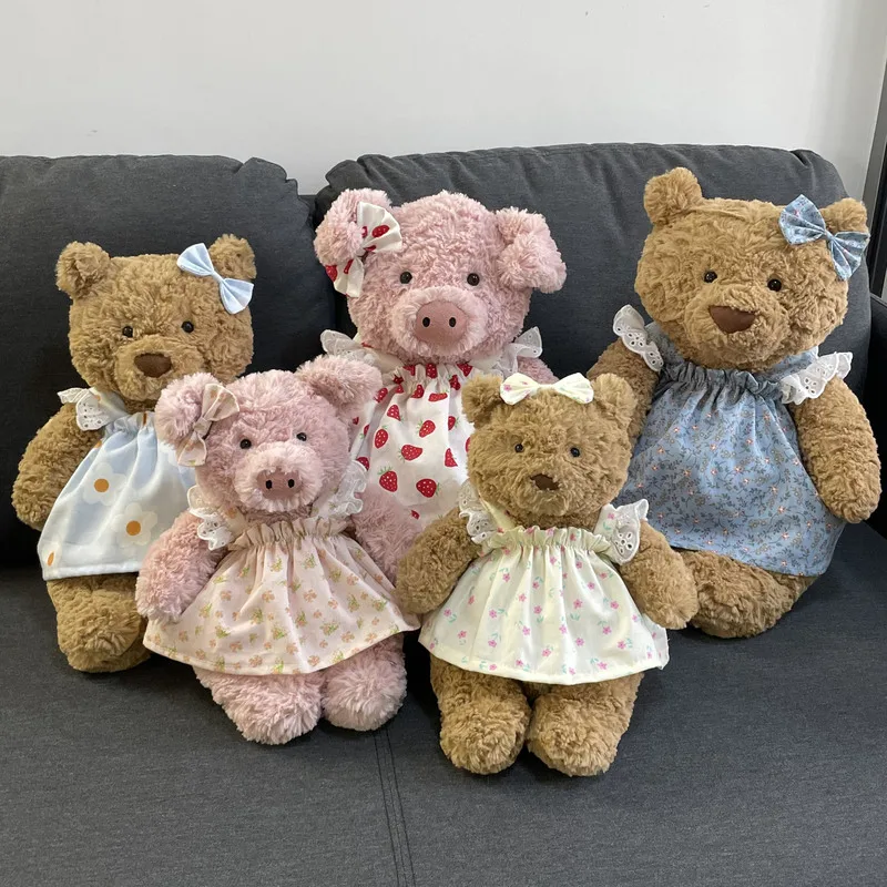 

Новинка 2024 года, милая юбка с медведем Барселона, одежда, кукла-медведь со свиньей и банабусом, домашняя детская одежда для праздничных подарков