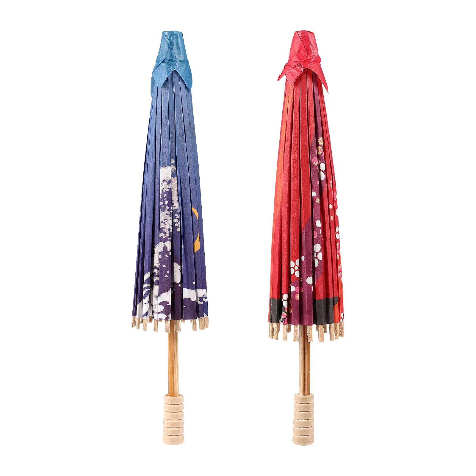 

2 Pcs Paper Umbrella Chinese Style Classical Photography Prop Stage Props Colorful Oiled for Chinese-style Ornament