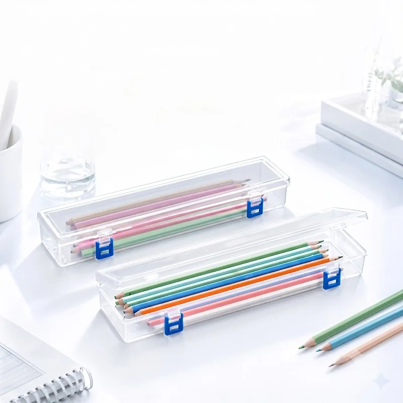 JUSTINLAU 1PC Multi Functional Transparent Hand Tool Storage Box for Art Tools/Watercolor Pen/Watercolor Oil Painting Pen Box