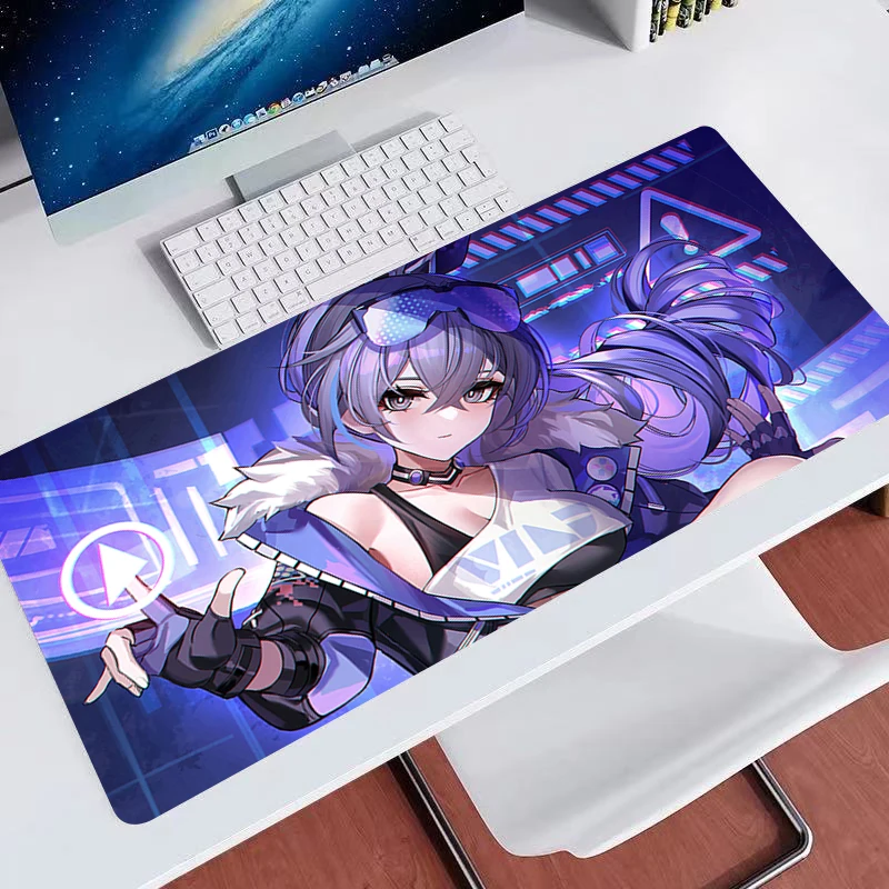 Large Gaming Honkai Star Rail Silver Wolf  Mousepads Mouse Pad Computer Mouse Mat Desk Pads For PC Keyboard Mats Table Rug 90x40