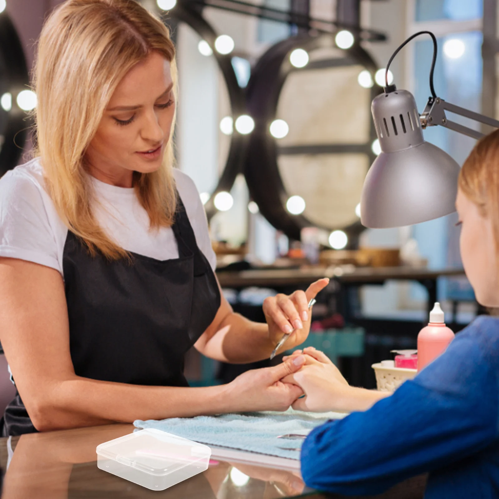 32 قطعة صندوق تخزين أحمر الشفاه شفاف مسمار نصائح المنظم سعة كبيرة قطع الأظافر وهمية حامل صالون حقيبة للتخزين #3