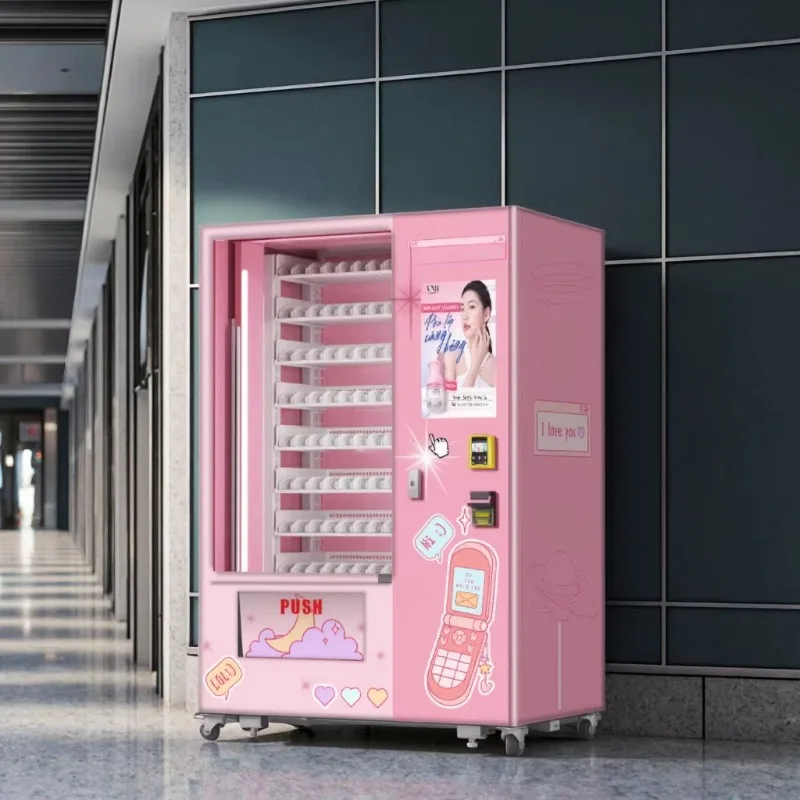 OEM/ODM Custom Beauty Vending Machine Shopping Center Credit Card/Cash Payment Cosmetics Eyelash Vending Machine