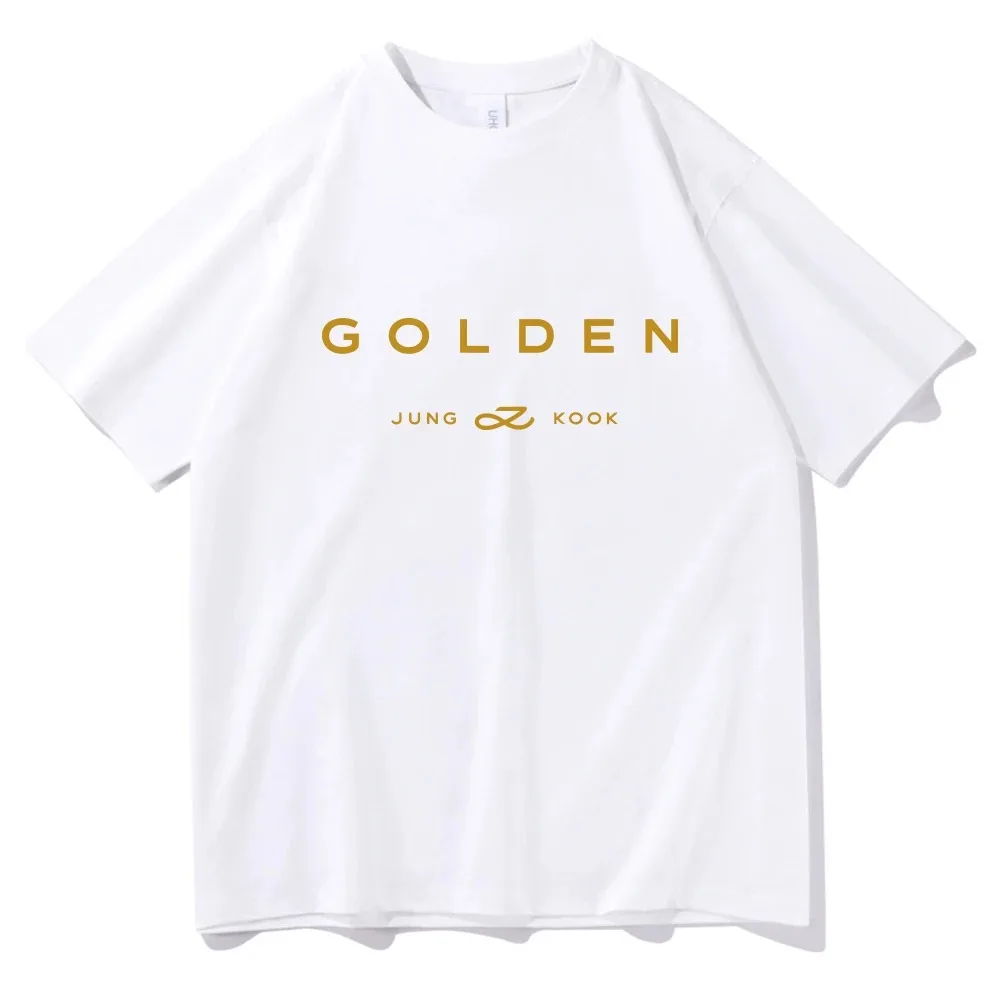 2024 Hot Jungkook Kpop Hoodie Vintage T Shirt Golden Album Merch Short Sleeve Fashion Streetswear T-Shirt