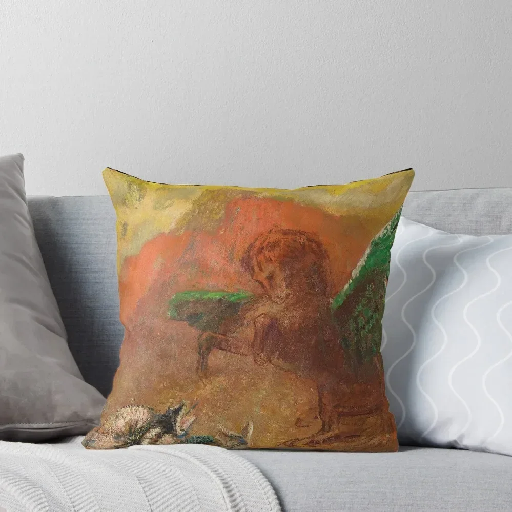 

HD Pegasus and the hydra, by Odilon Redon (1900 aprox) High Definition Throw Pillow Marble Cushion Cover pillow