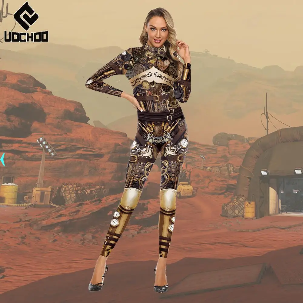 فاسق بذلة روبوت تأثيري حلي الكبار كرنفال بذلة Catsuit الصحراء حفلة ارتداءها حرق رجل ثلاثية الأبعاد طباعة مهرجان فستان