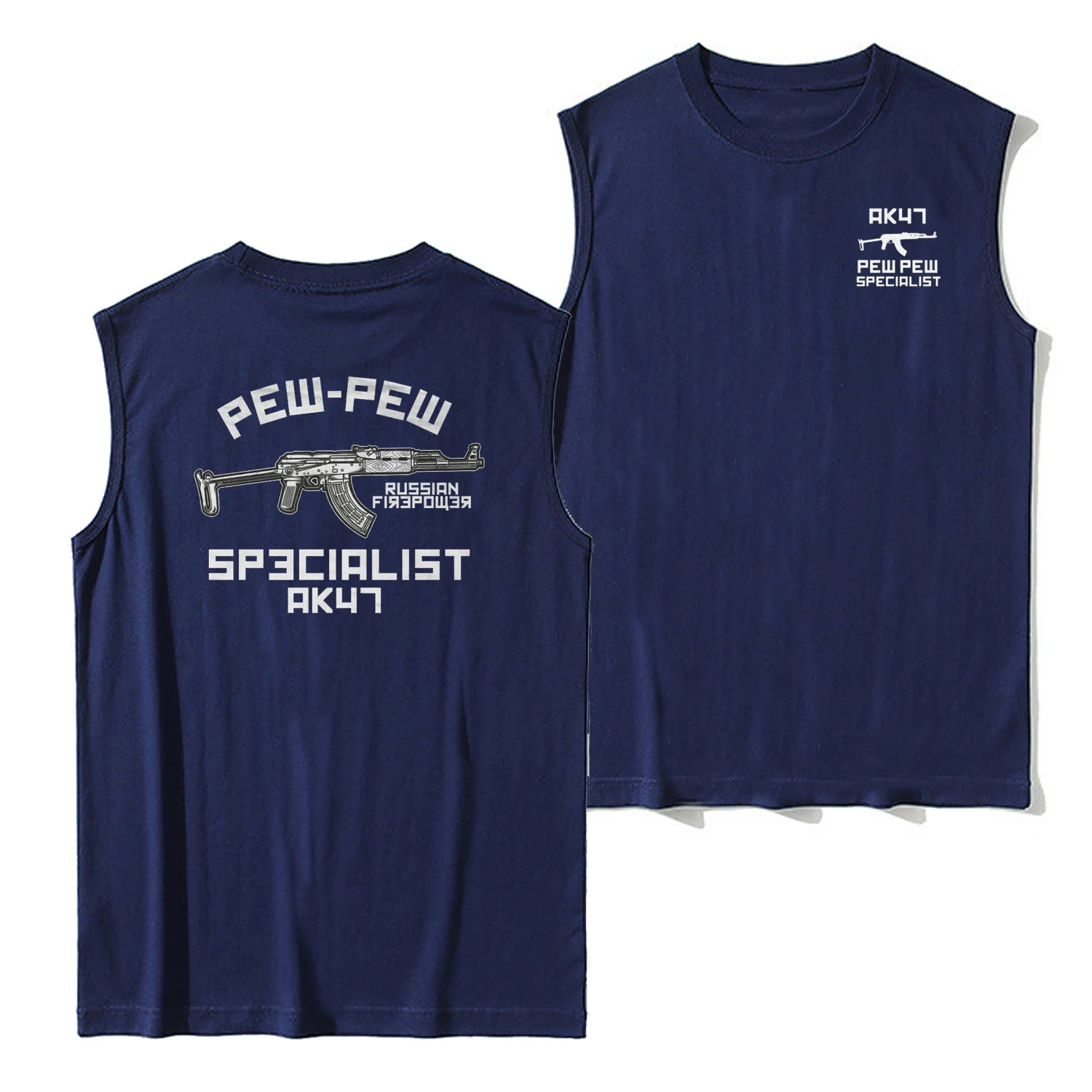 

PEW-PEW советский русский Калашников AK-47 штурмовая винтовка майка 100% хлопок с круглым вырезом летние повседневные мужские майки без рукавов футболка