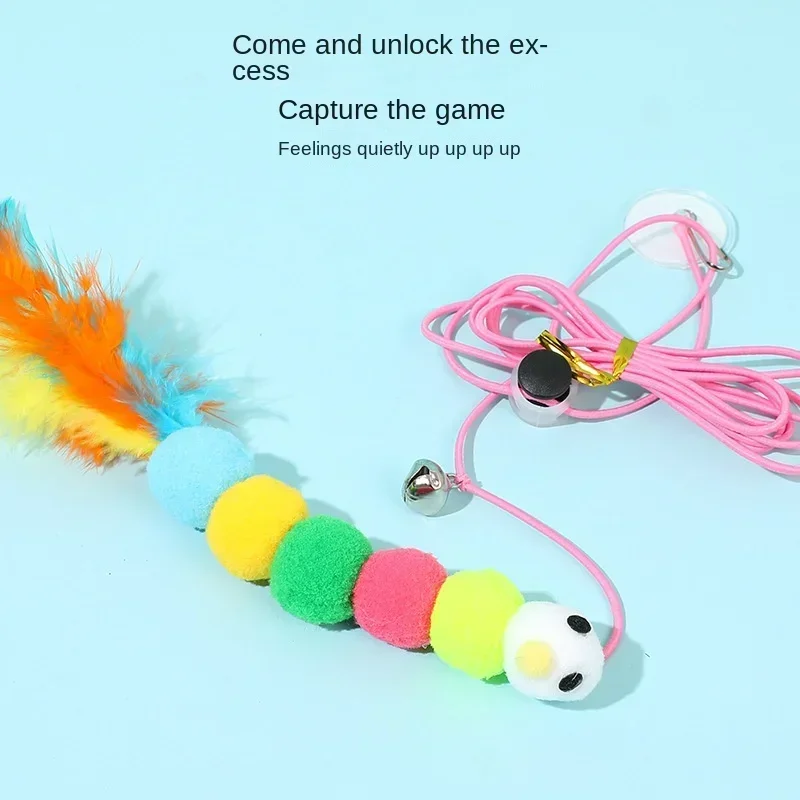 7pcs Random Cat Toy Swing Sticky Disc Elastic Hanging Door Teasing Cat Rope Long Rope Teasing Cat Cat Toy Cat Accessories