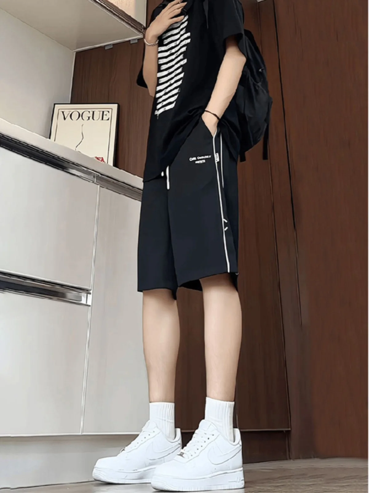 

Мужские спортивные шорты American Style: летние, модные, брендовые, в полоску, повседневные, в уличном стиле, свободные, баскетбольные, оверсайз, до колена