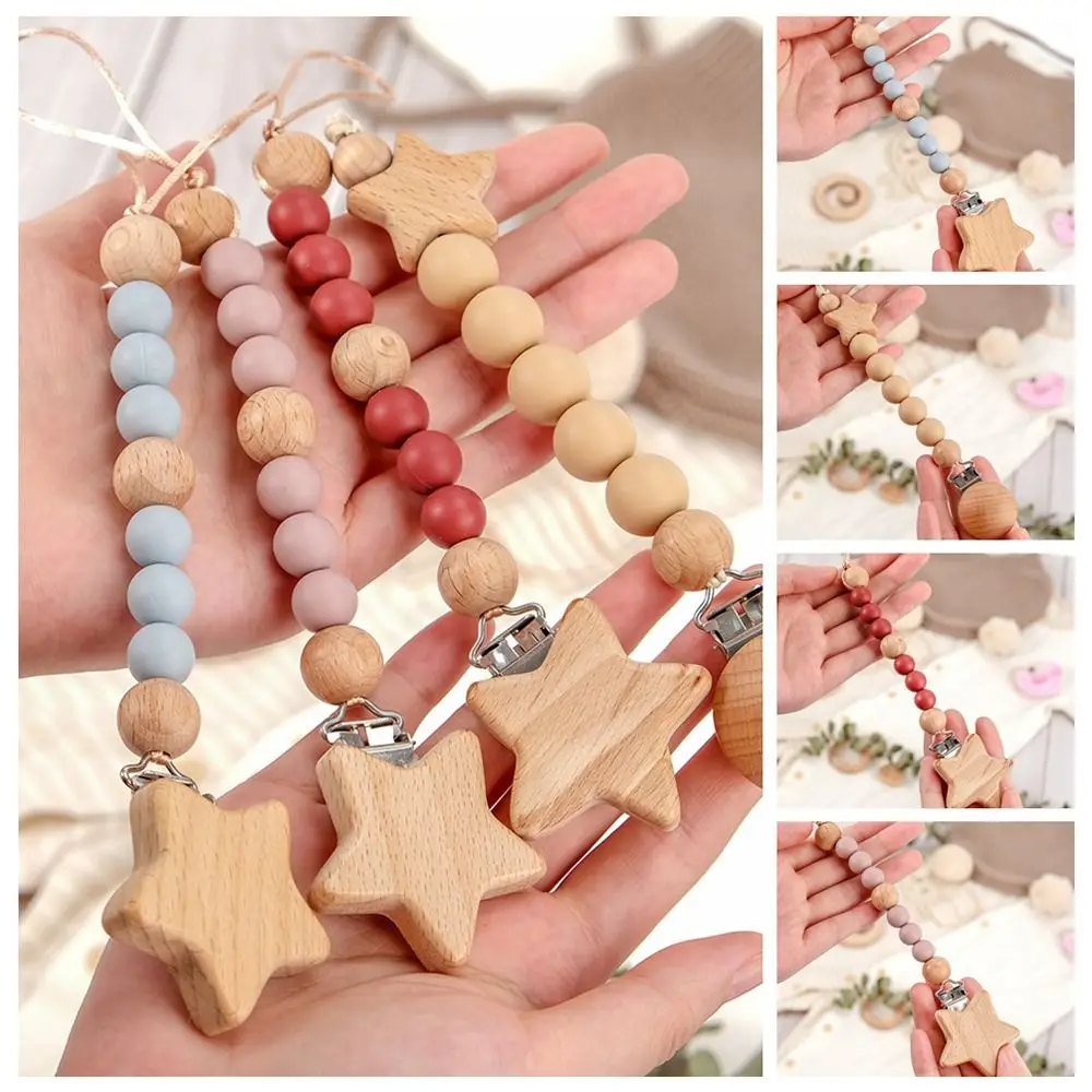 

Держатель для соски-пустышки с деревянной звездой