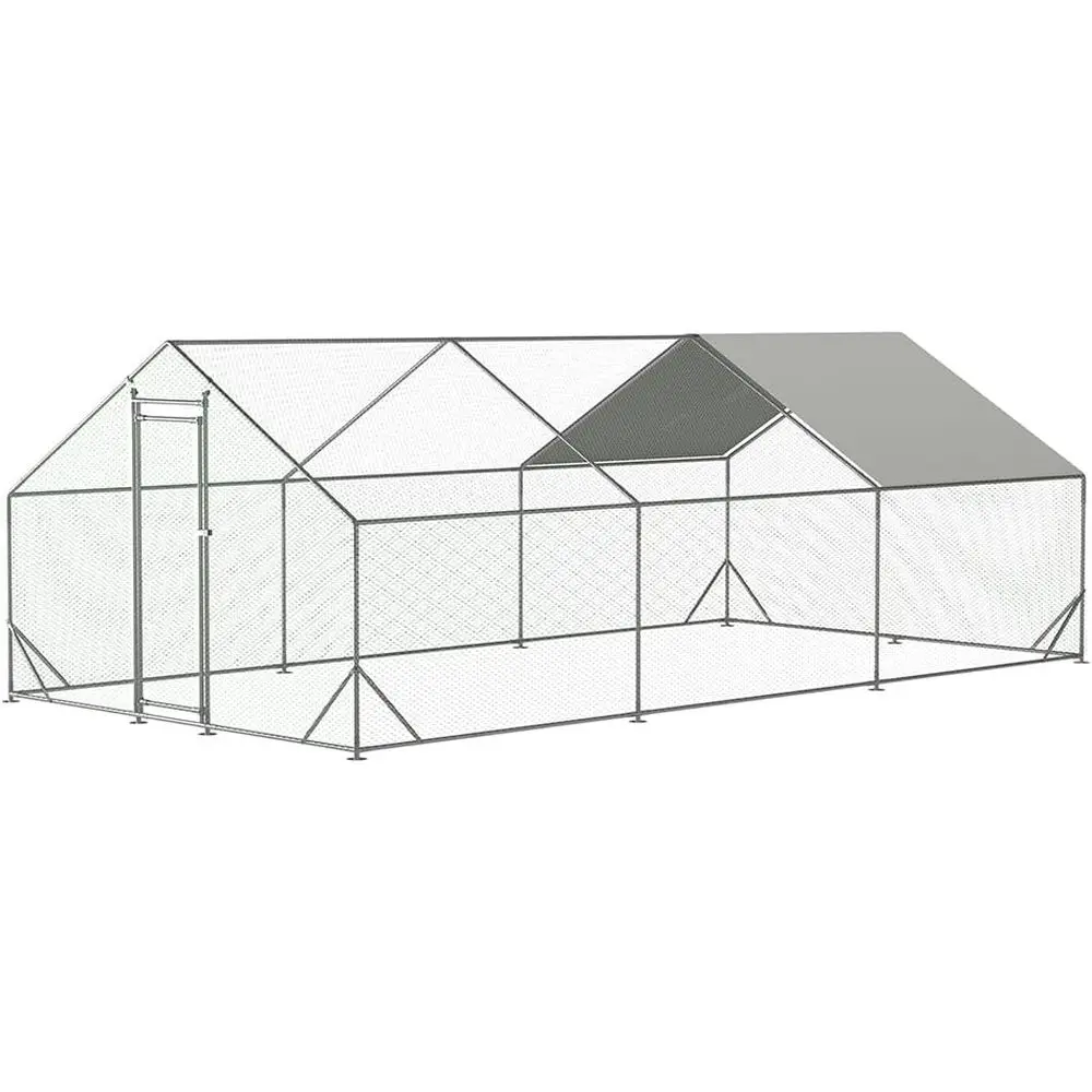 

Просторный металлический курятник с доступом для посетителей, всепогодный домик для кроликов и домашней птицы