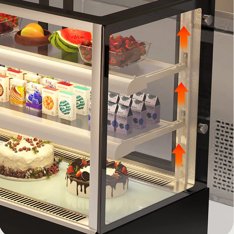 Cake Display Cabinet Refrigerated Commercial Small Back-door Air-cooled Desktop Dessert Fruit Cooked Food Pastry Keep Fresh