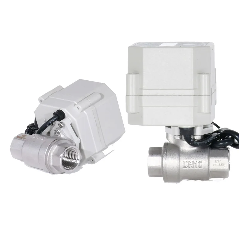 Cr201 DN8 DN10 DN1512Volt 2-Way 304 Stainless Steel Mini Electric Automatic Motorized Water Control Shut-Off Actuator Ball Valve