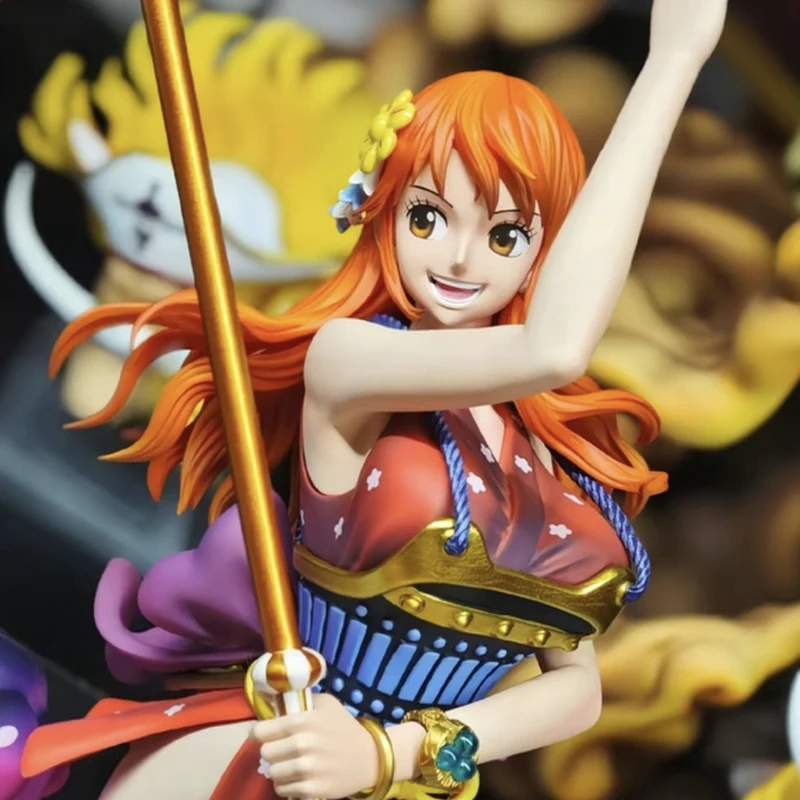 Em estoque uma peça nami figuras ilha fantasma samurai anime figura pvc 30cm lk estúdio estátua coleção modelo ornamento presente brinquedo