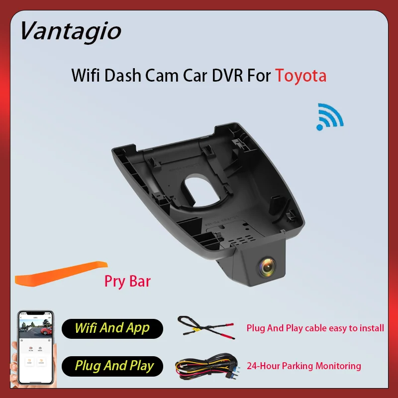 Caméra de tableau de bord Vantagio 1K 2K 4K Plug and Play Wifi pour Toyota Rav4 2017 2018 2019 2020 2021 2022-2026