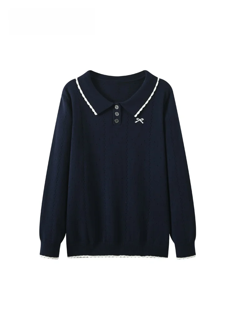 

Loose Long Sve Knitwear for plus Size Women Casual Sle College Trend Spring Faionable Comfortable Breathable Knitted S...