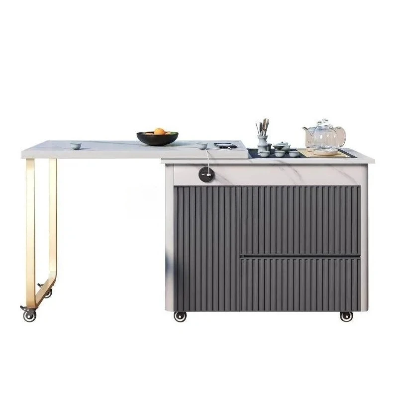 

All Aluminum Alloy Outdoor Multi Functional Mobile Lift Coffee Table Waterproof Sunscreen Storage Cabinet For Courtyard Balcony