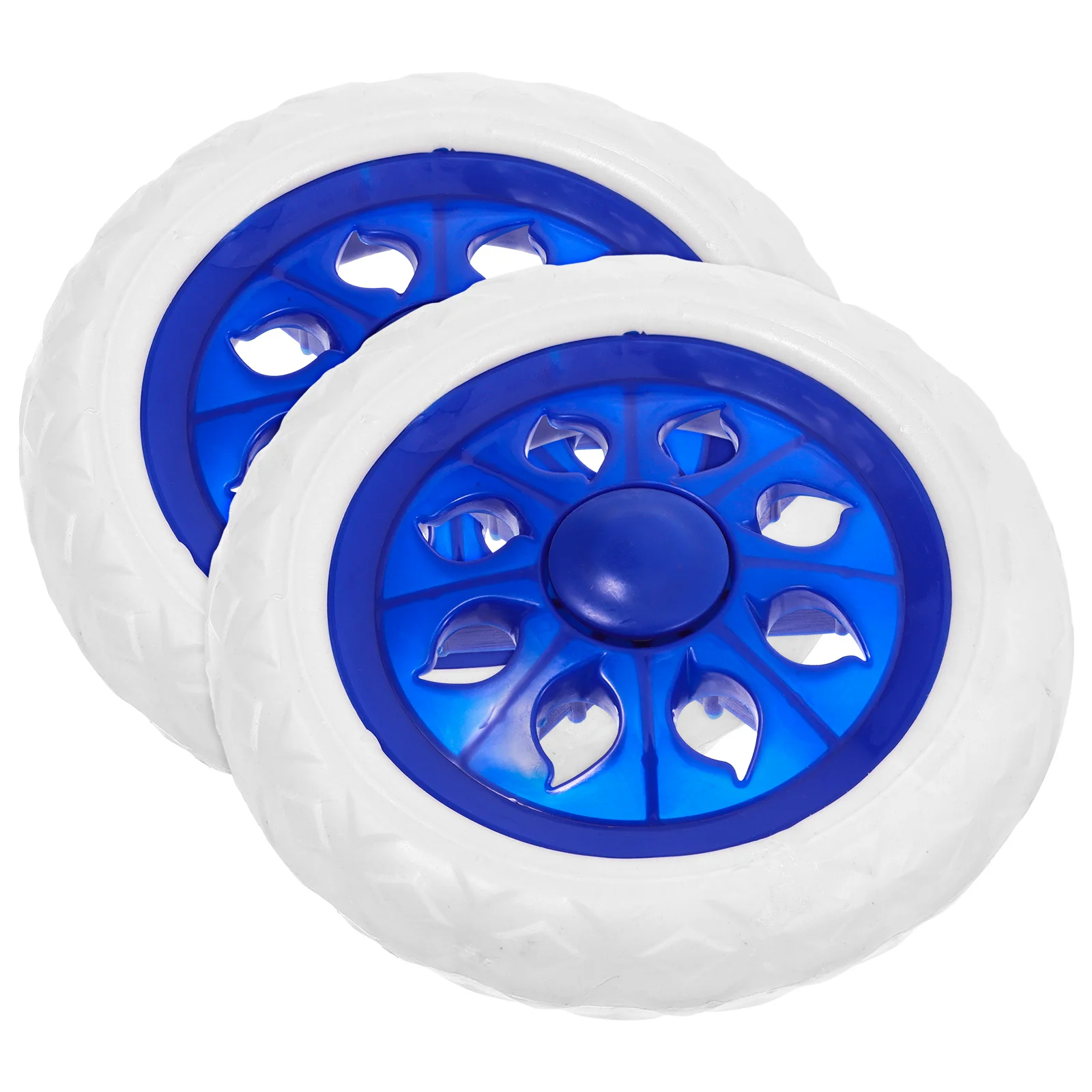 2 Pcs Folding Shopping Cart Heavy Duty Wheels Grocery Small Trailer Basket Replacement Blue