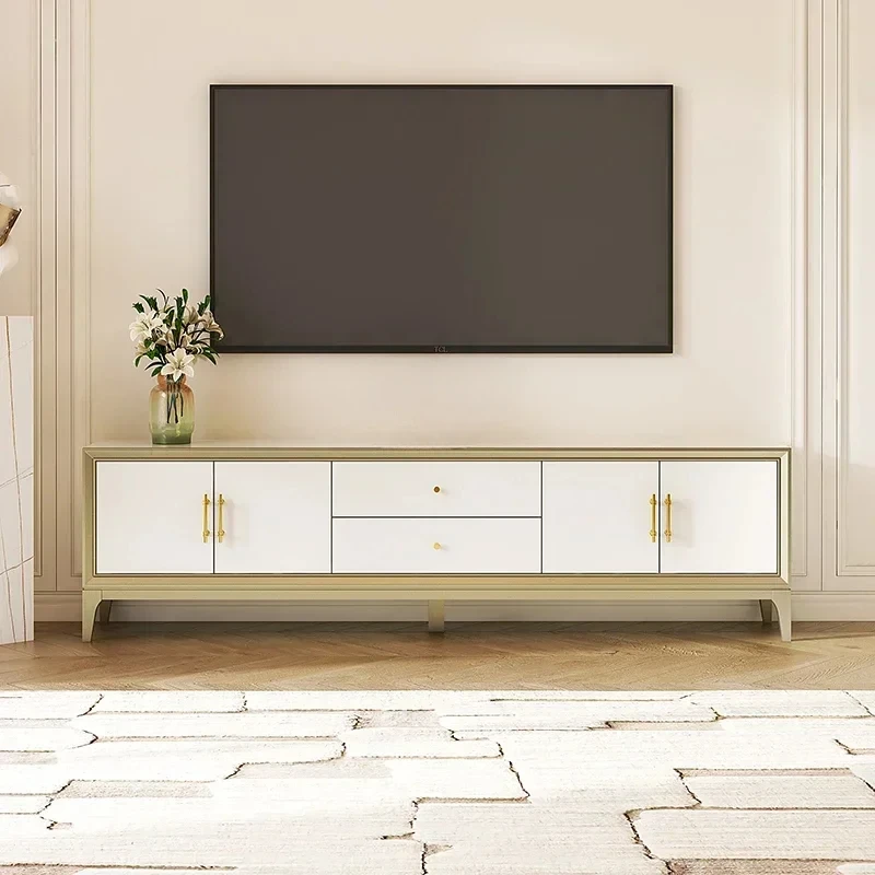 

newSolid wood TV cabinet living room household cream wind floor low cabinet white floor cabinet locker