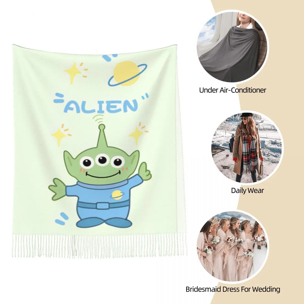 Toy Story Alien Patroon Sjaal voor Dames Herfst Winter Sjaals en Wrap Grote Sjaal Sjaal Lichtgewicht