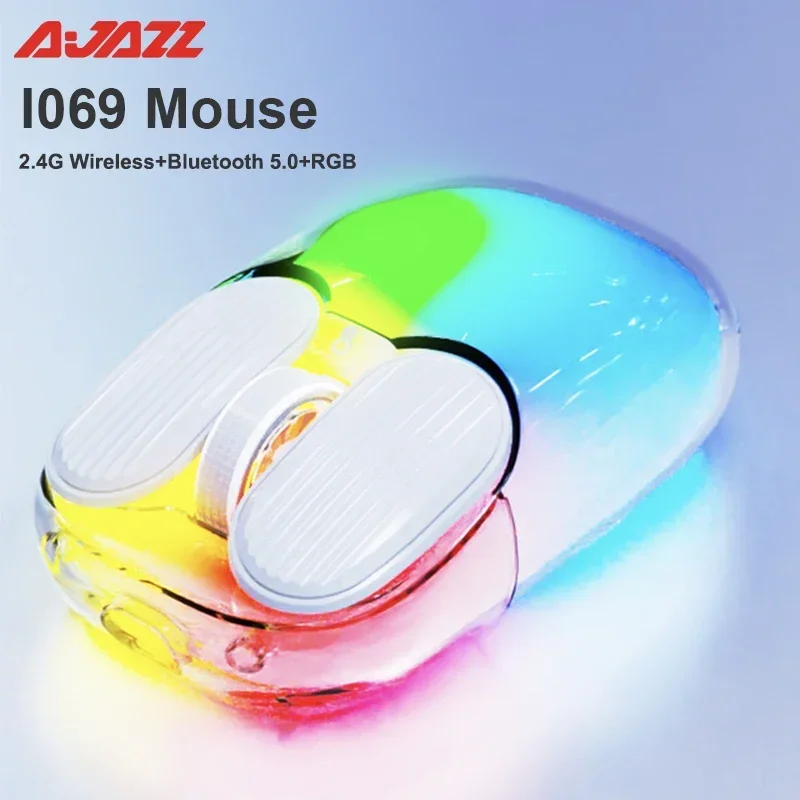 AJAZZ I069 PRO Gaming Mouse 2.4G Wireless RGB 6 Buttons 1600DPI Bluetooth Computer Silent Mouse Ergonomic For Laptop PC Gamer