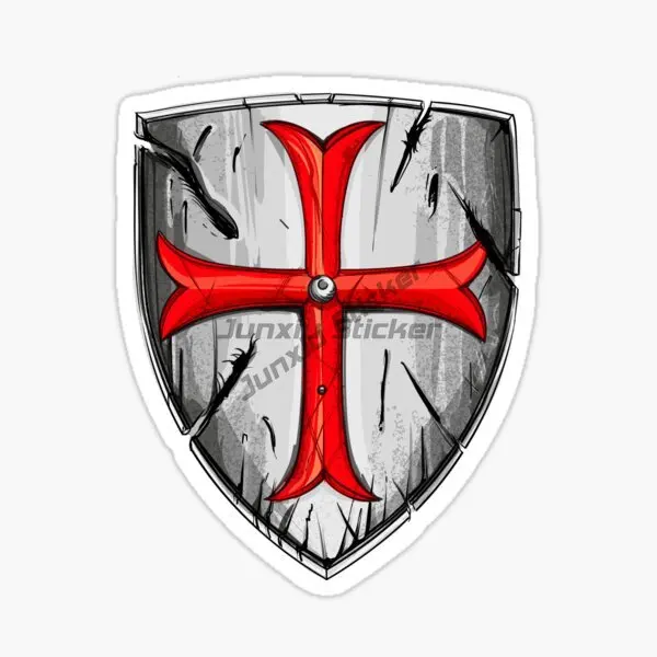 Knights Templar Cross Interesting Car Stickers Decal Souvenir Vinyl Car Decal Decoration Laptop Decor 4