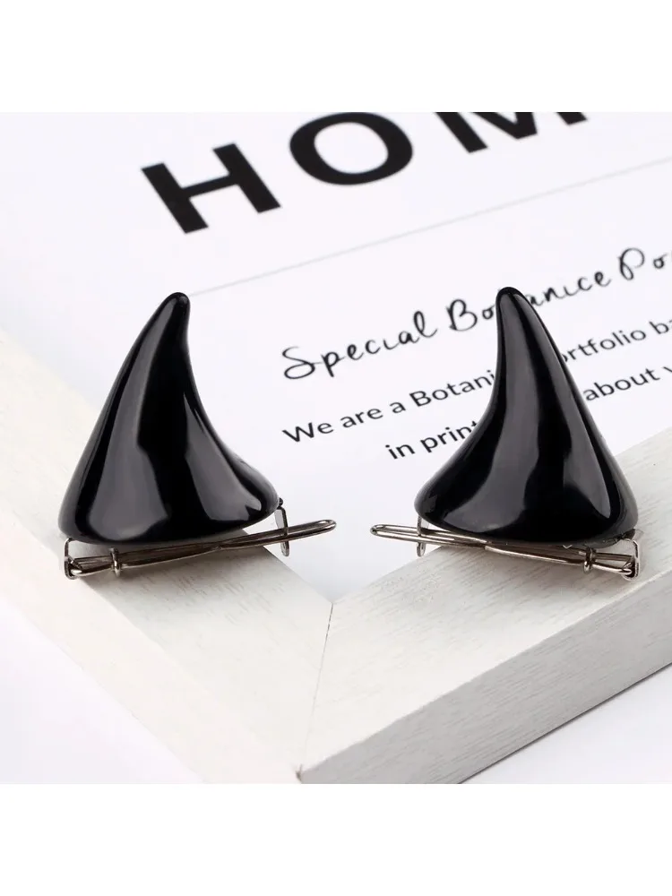 Accessoires pour cheveux d'halloween, 1 paire d'épingles à cheveux en corne de petit démon et de bœuf, épingle de Costume de Cosplay de fête gothique, corne de Costume