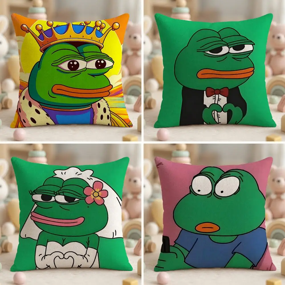 Popular Character P-Pepe the FrogS Cushion Cover Ultra Soft Throw Pillow Cover Skin Friendly for Sofa Bed Home Decor Gift