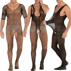 Lencería Sexy de malla para hombre, ropa interior Sexy para Cosplay, disfraces íntimos