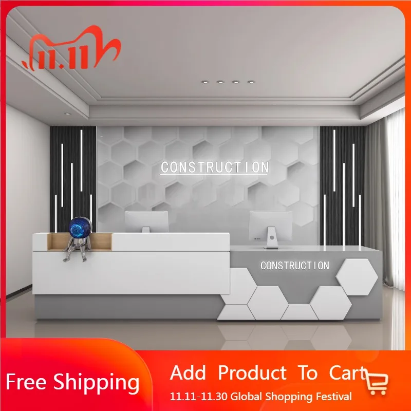

Luxury Beauty Reception Desks Modern Shelves Restaurant Company Desks Design Organizers Long Comptoire Accueil Trendy Furniture