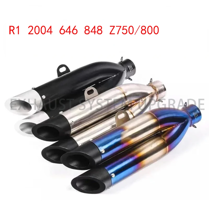 

For Yamaha R1 2004 646 848 Z750/800 Street Dual Outlet Muffler DB Killer for pipe muffler 51mm Universal Motorcycle Exhaust Pipe