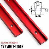 1Pcs Slide Guide Rail T-Track T Slider Fixture Slot Slide 300-600mm T-Slot Track 19 Type 19x9.5mm Aluminium Alloy