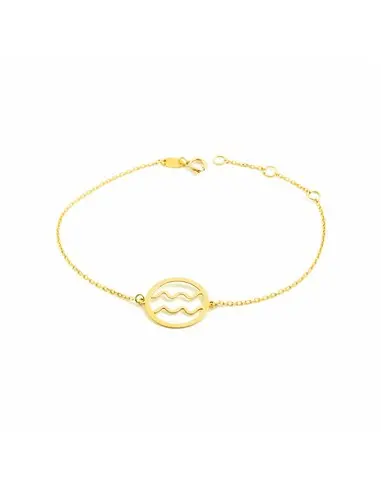 Horoscope aquarium gold bracelet