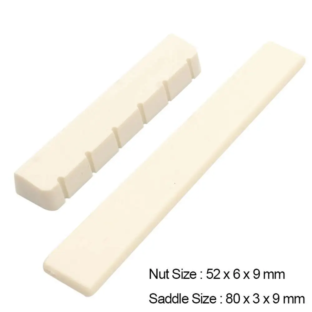 

New 6 String Classical Guitar Saddle + Nut White Bone Bridge For Acoustic Folk Guitar Replacement Spare Part Guitar White Parts