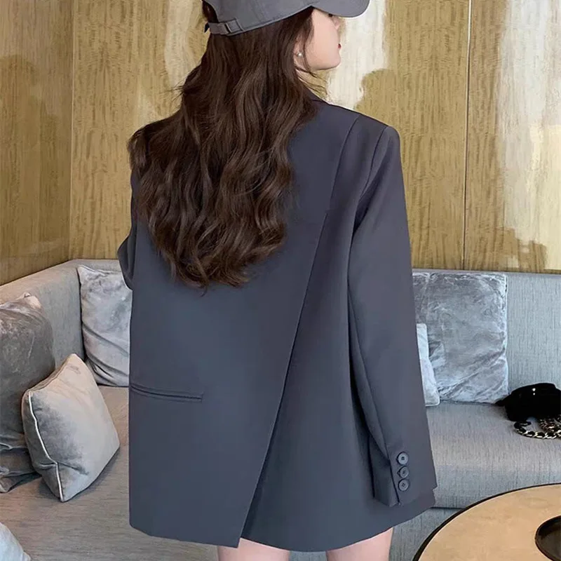 

New in Spring Autumn Style Commuter Suit Women Long Sleeved Fashionable Casual Loose Solid Color Suit Jacket Clothes Top