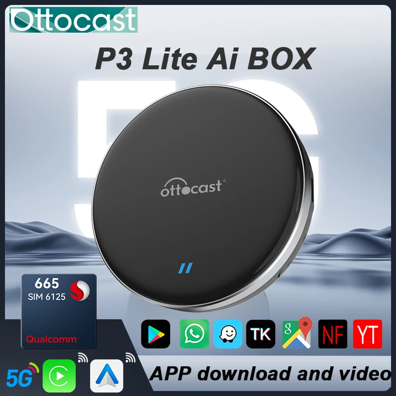 OTTOCAST P3 Lite CarPlay AI Box 4GB+64GB