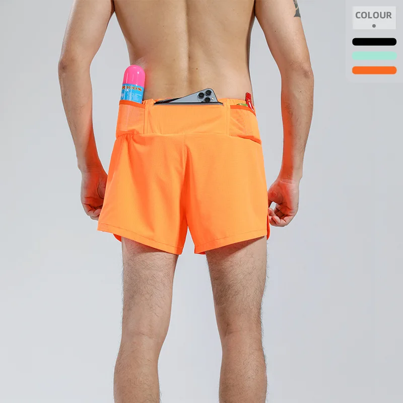 

Men's Sports Shorts Quick Drying Fitness Professional Marathon Training Double-layer Three-quarters Running Shorts
