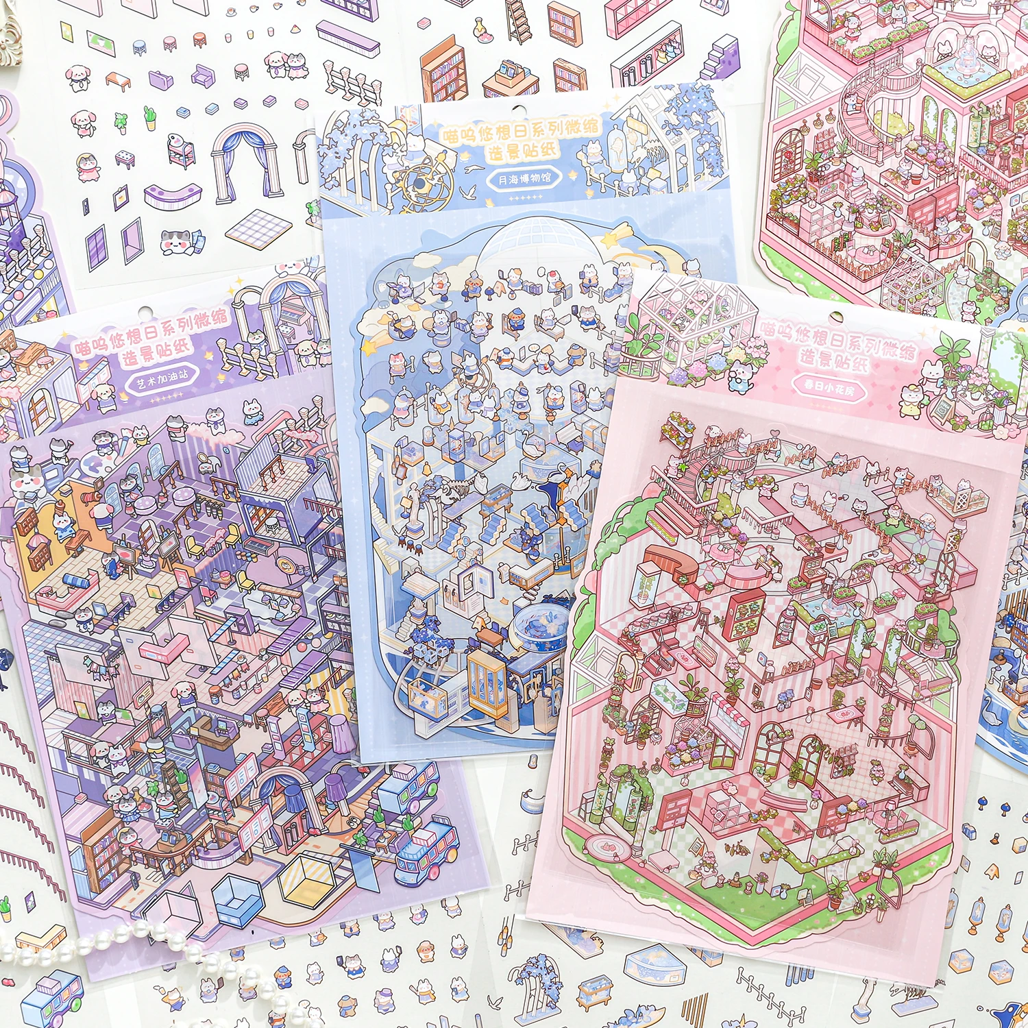 

Мультяшные домашние животные 2,8D миниатюрные наклейки для ландшафтного дизайна сцены визуальное укладки трехмерные наклейки Рождественский подарок для детей